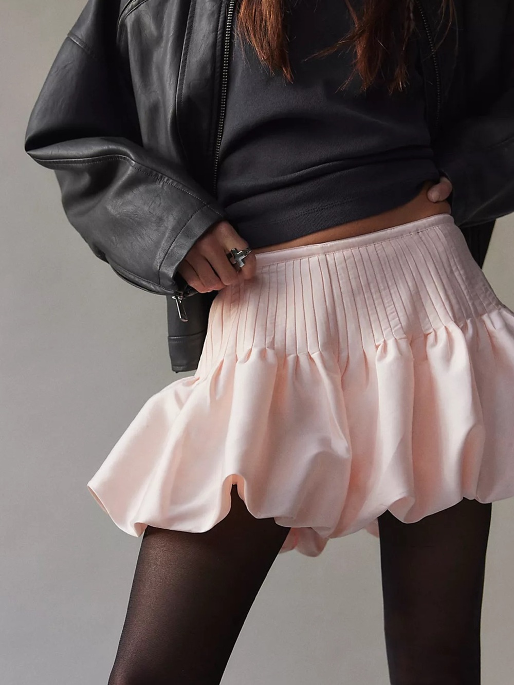 Free People One Brooke Bubble Skirt Light Pink S